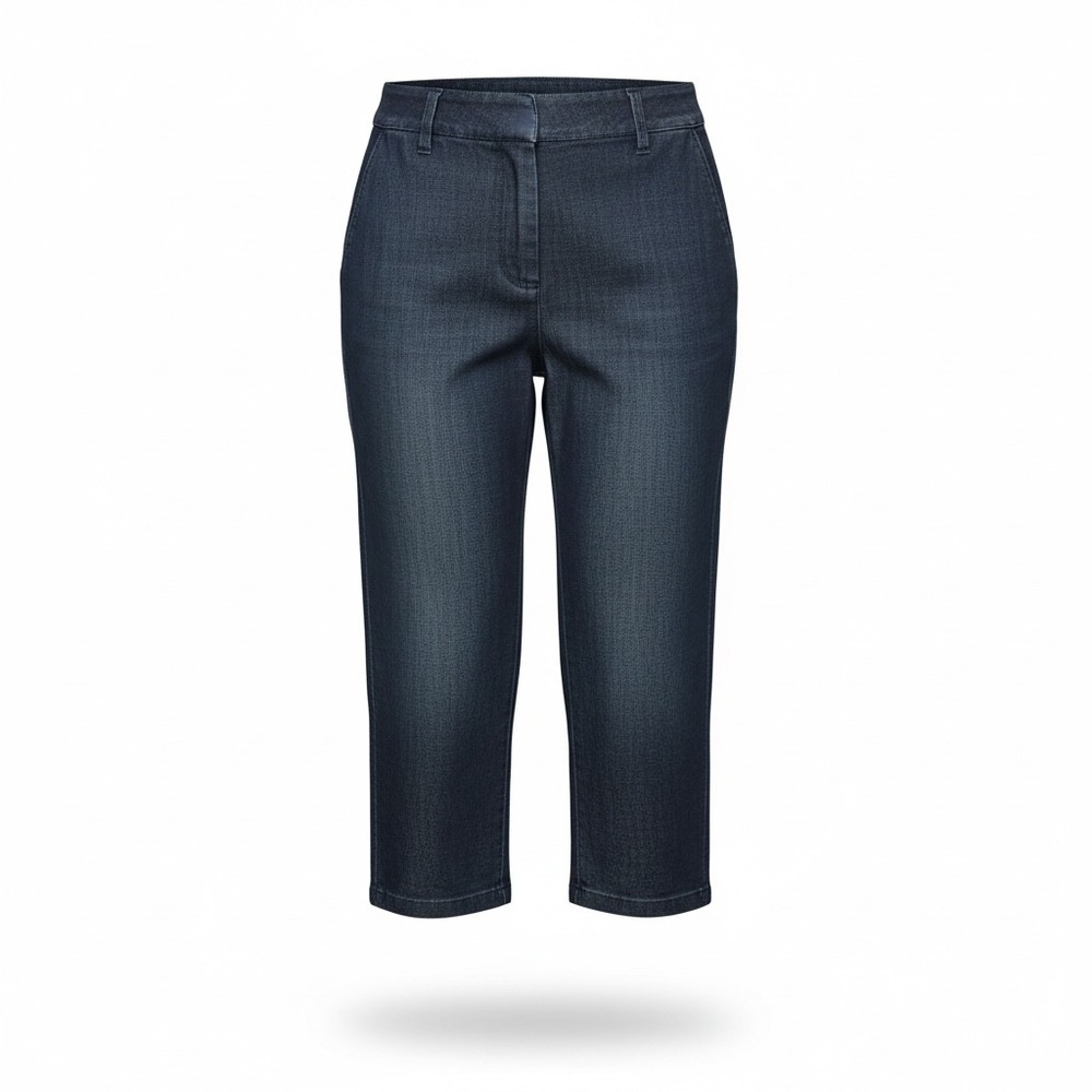 Coldwater Creek Size 16 Chambray Cropped Pants Coastal Quiet Luxury